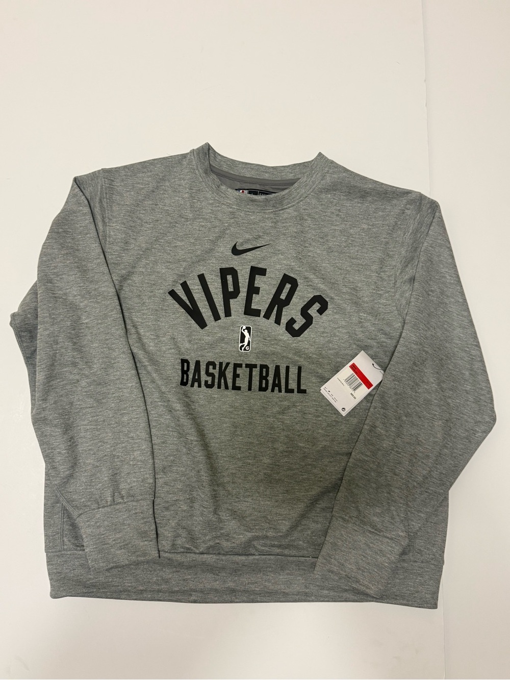 NWT Nike NBA G League Rio Grande Vipers Rockets Gray Pullover Sweater SZ L